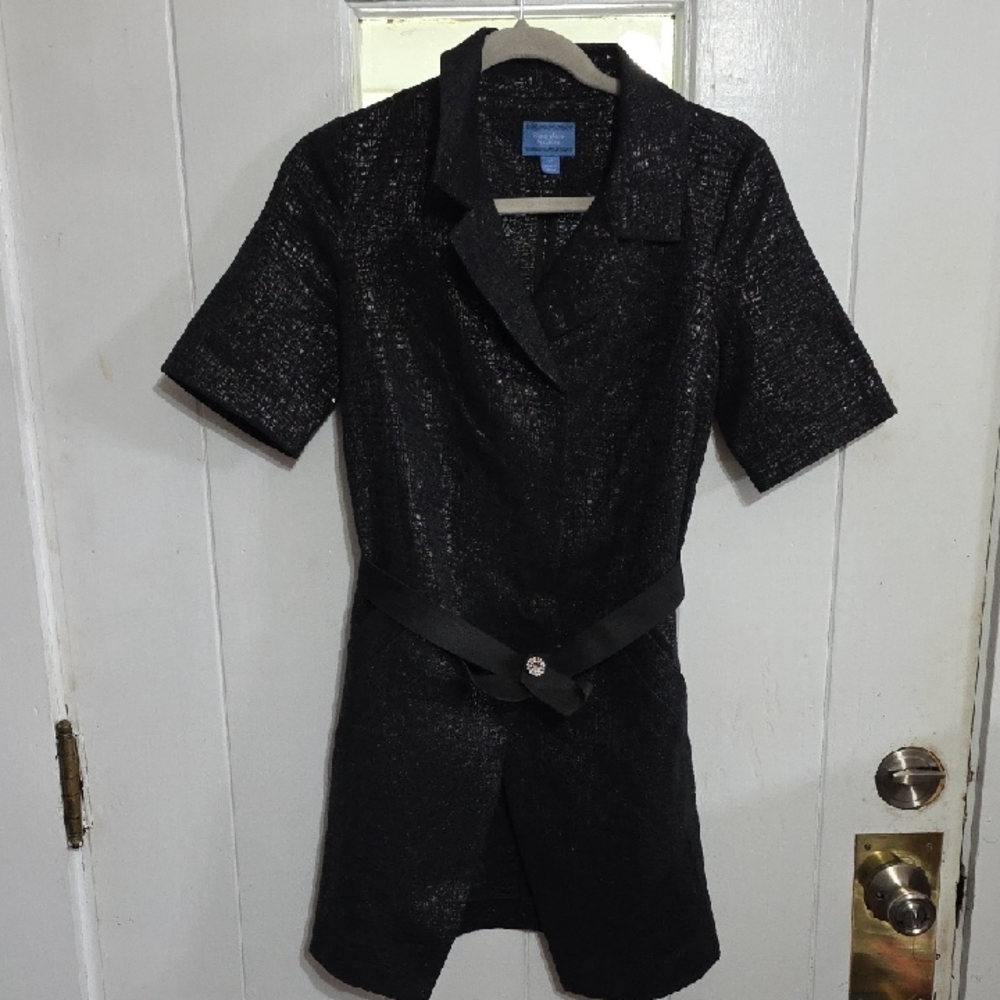 Simply Vera(Vera Wang) Womens Black Shimmery Dress Snaps Pockets Sz XS GUC READ